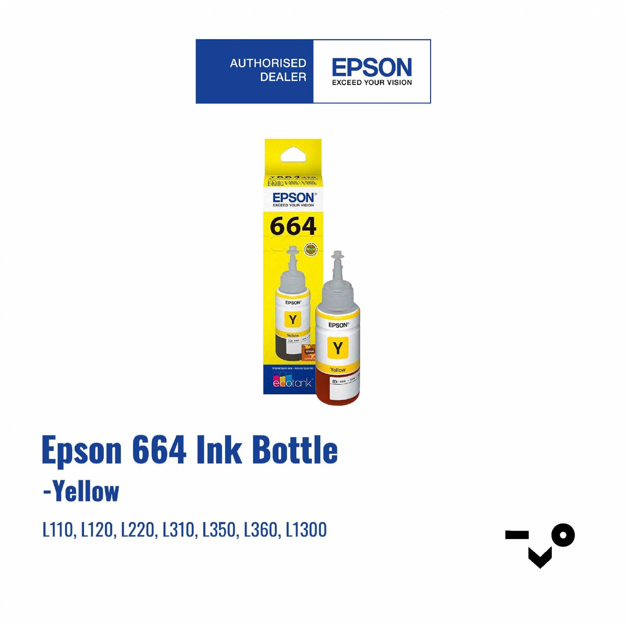 Epson Ink Bottle T664 (T6641/T6642/T6643/T6644) 70ML Black/Cyan/Magenta ...